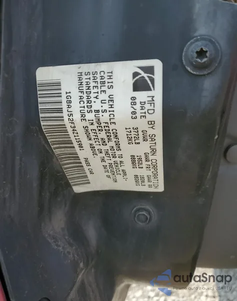 2004 Saturn Ion Level 2 из США, поврежденный, VIN 1G8AJ52F34Z115901